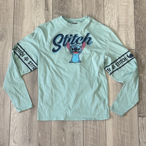 Disney Tops - Disney Junior’s Long Sleeve Shirt - Mint Green with Stitch